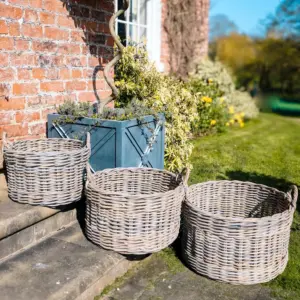 Natural Rattan Round Basket